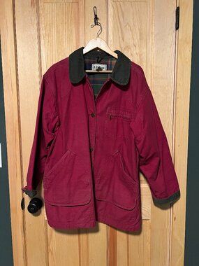 Vintage L.L.Bean Barn Chore Coat, Red Canvas